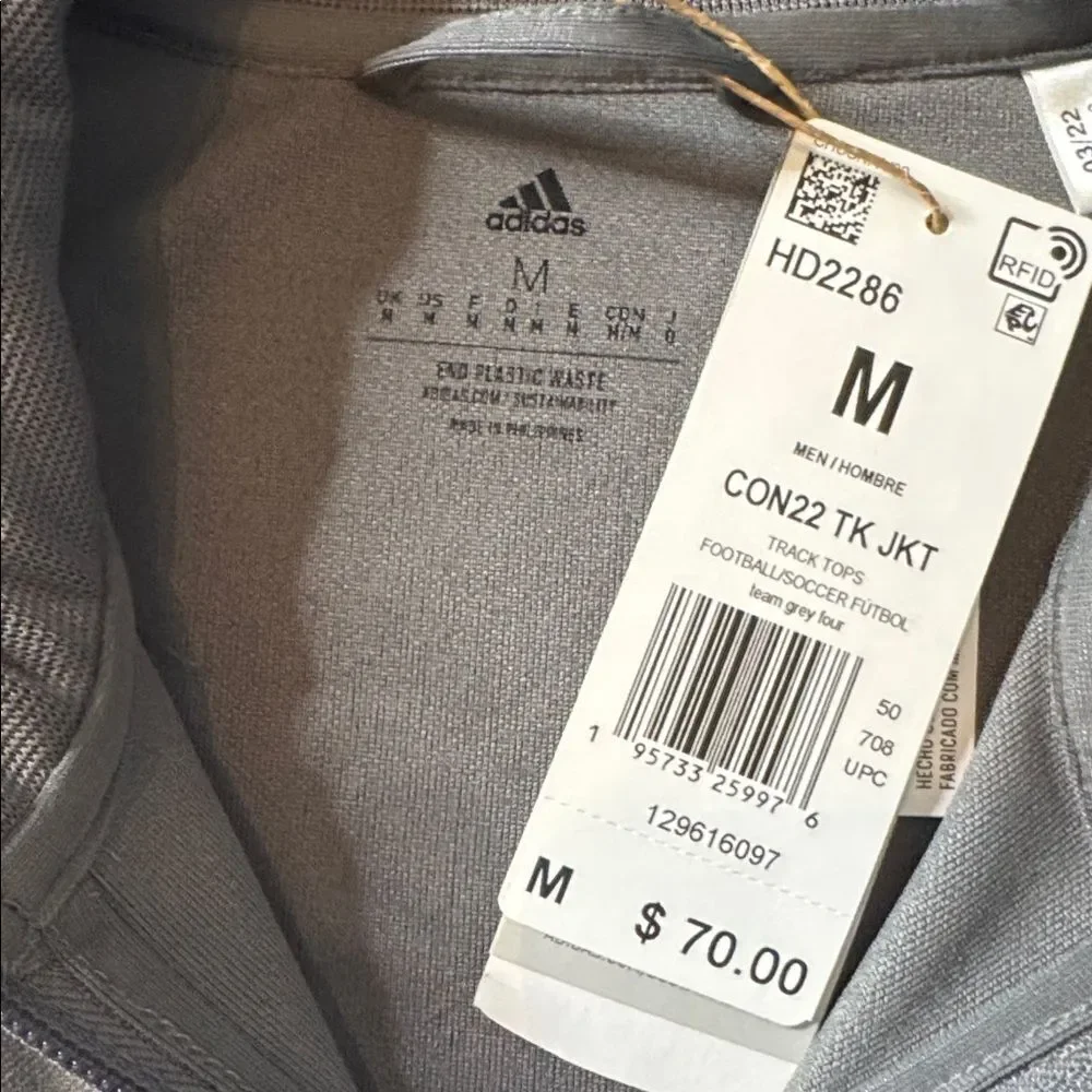 Adidas Men’s CON22 Training Track Jacket Full Zip Medium NWT